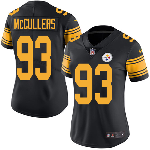 Women's Limited Dan McCullers Nike Jersey Black - #93 Rush NFL Pittsburgh Steelers